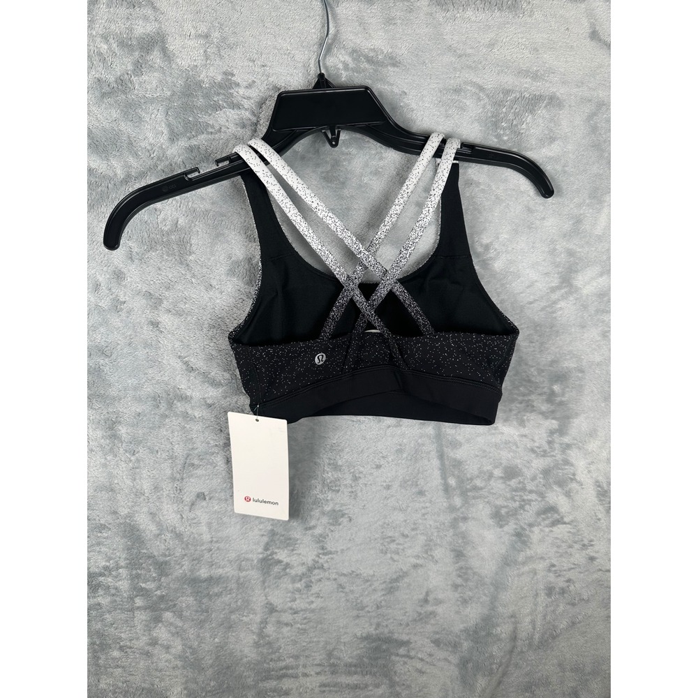 Lululemon Energy Bra Ice Pixie Black White Ombre Speckled LW2AN7S Size 4 NWT - Picture 4 of 7